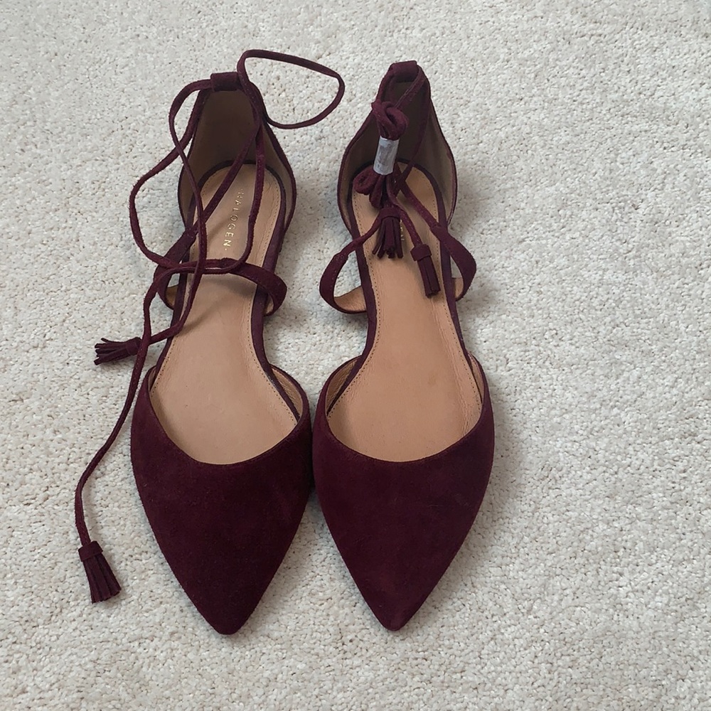 Halogen Burgundy Flats- Never been work